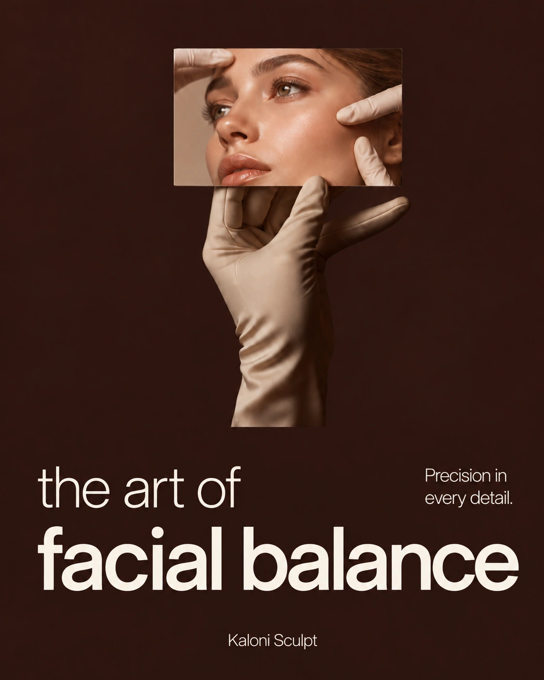Campaña The Art of Facial Balance con un rostro en una mano.